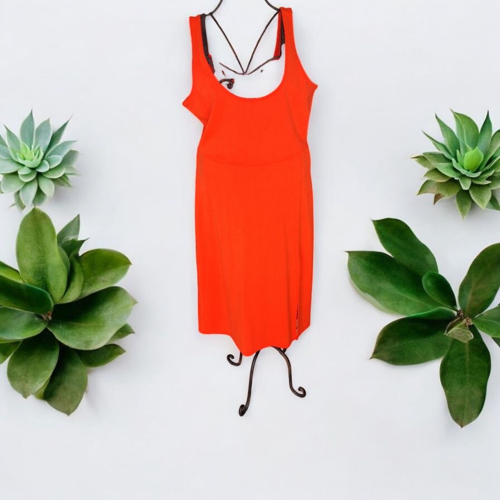 Vibrant Orange Sleeveless Dress